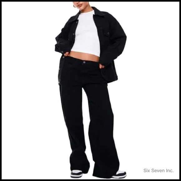 Vintage Distressed Denim Jacket Oversized Y2K Chic Stretch Comfort Casual - Picture 6 of 8